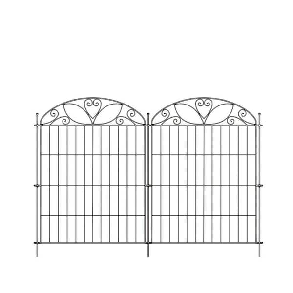 10-Panels Metal Decorative Garden Fence 32 in. (H) x 23.6 ft. (L) Rustproof Animal Barrier Fencing for Dog