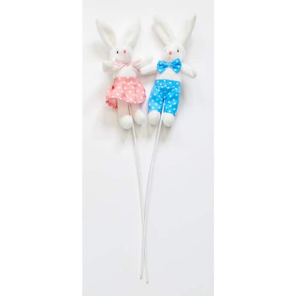 Unbranded 7 in. Bunny on 10 in. Stem, Set of 6