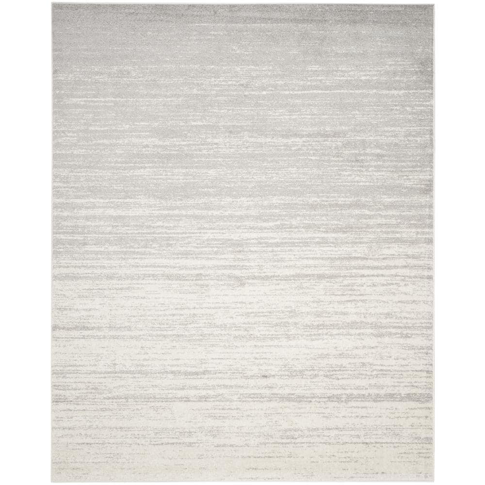 Adirondack Ivory/Silver Solid Color 12 ft. x 15 ft. Striped Area Rug price history on PriceWatchPro