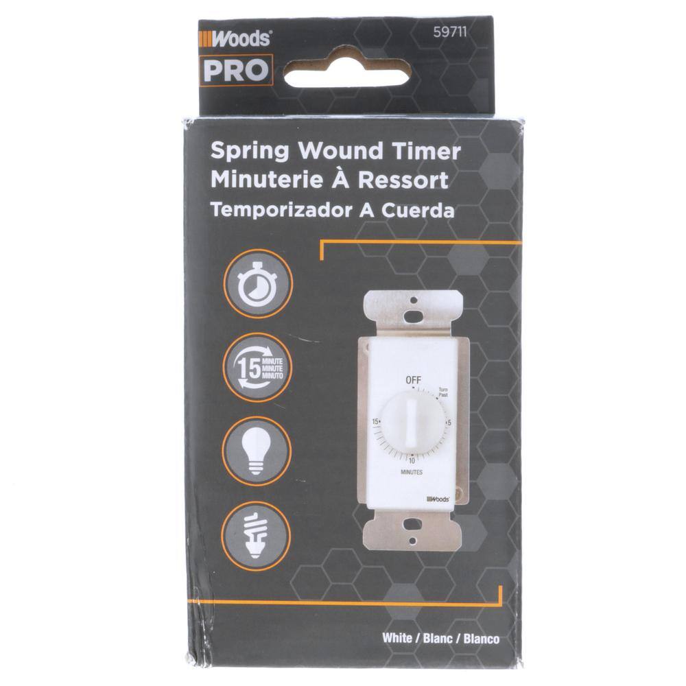 Woods White 15-Minute In-Wall Countdown Timer