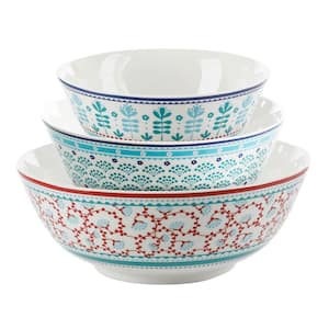 MARTHA STEWART EVERYDAY Clifftop 4 Piece 67 oz. and 114 oz. Glass Mixing  Bowl Set with Lids in Mint 985120846M - The Home Depot