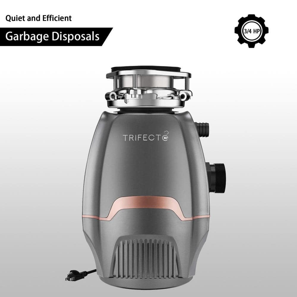 Trifecte Blender 3/4 HP Continuous Feed Gray Garbage Disposal with Sound  Reduction and Power Cord Kit TRI-CGMD-65 The Home Depot