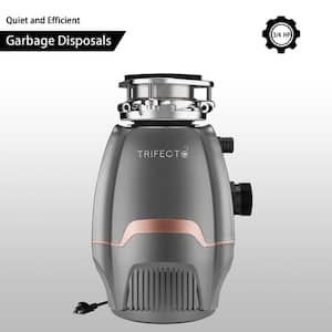 Blender 3/4 HP Continuous Feed Gray Garbage Disposal with Sound Reduction and Power Cord Kit