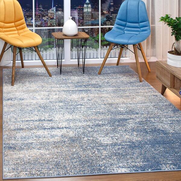 Antep Rugs Florida Blue 5 Ft X 7 Ft Modern Abstract Area Rug Saf34blu57 The Home Depot