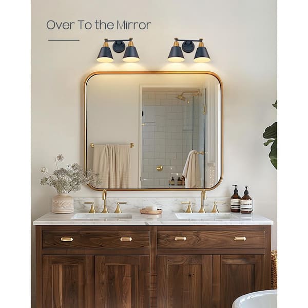 ネイビーカラーの素敵なランプ・USA JAZAVA Modern 14.8 in. 2-Light Wall Sconces Blue Finish