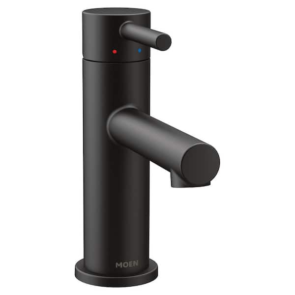 Align 1 Handle Single Hole Bathroom Sink Faucet with Deckplate Included in Matte Black