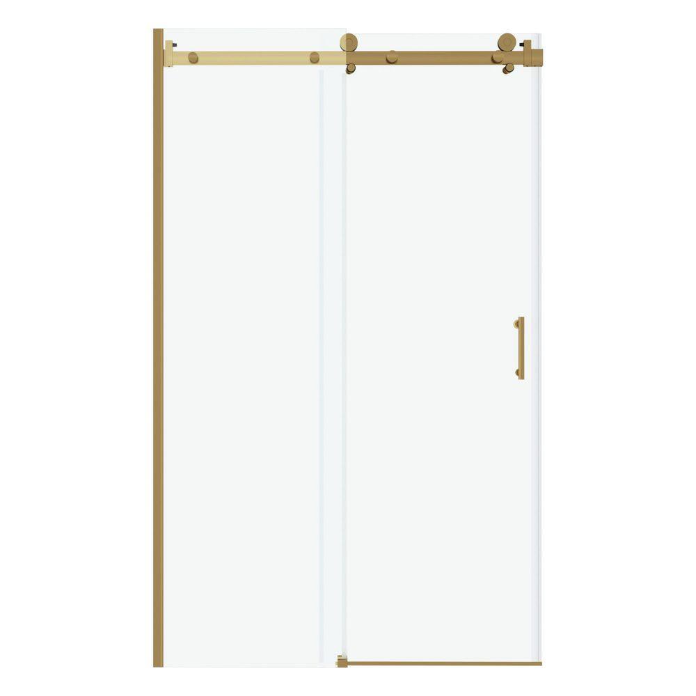 48.8 in. W x 76 in. H Semi Frameless Sliding Shower Door in Gold Shower Bath with 5/16 in. Tempered Clear Glass price history on PriceWatchPro