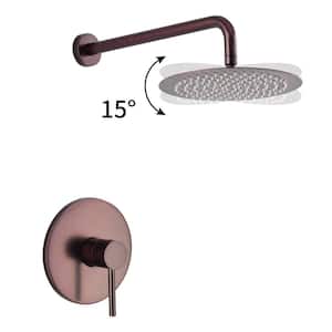 Single-Handle 1-Spray 1.5 GPM High Pressure Shower Faucet with Valve in Oil Rubbed Bronze