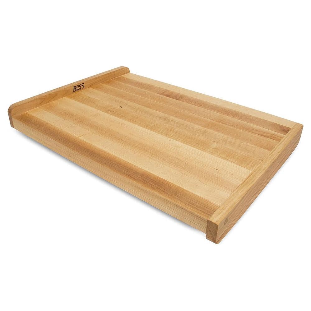 Large Brown Maple Wood Reversible Cutting Board with Juice Groove