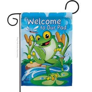 13 in. x 18.5 in. Frog Bugs and Frogs Garden Flag 2-Sided Friends Decorative Vertical Flags