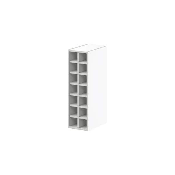 J COLLECTION Bright White Assembled Wall Wine Rack Kitchen Cabinet (9 in. W x 30 in. H x 14 in. D)