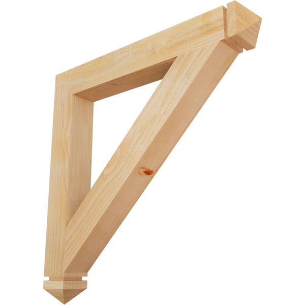 Ekena Millwork 4 in. x 32 in. x 32 in. Douglas Fir Traditional Arts and Crafts Rough Sawn Bracket