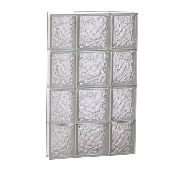 Clearly Secure 19.25 in. x 31 in. x 3.125 in. Frameless Ice Pattern Non-Vented Glass Block Window