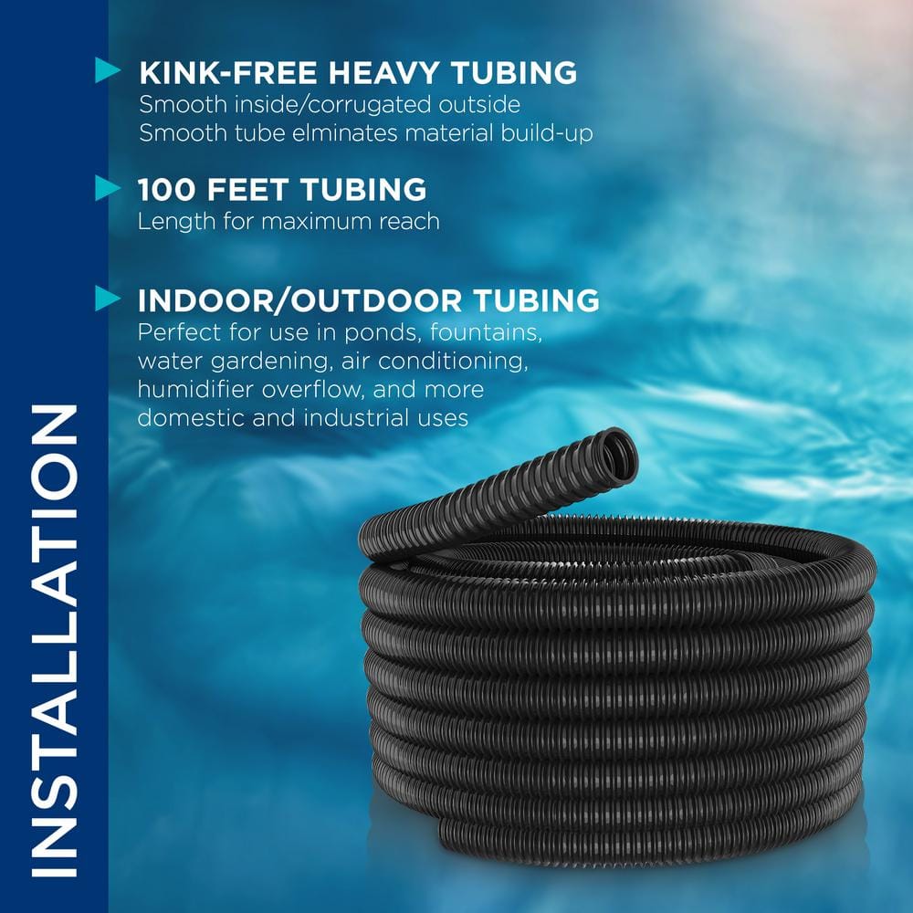 100' Black Kink-Free Flexible PVC Garden Hose
