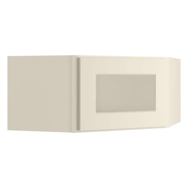 HOMEIBRO Shaker Antique White Plywood Wall Diagonal Shaker Style Stock Corner Kitchen Cabinet (27 in. x 12 in. x 15 in.）