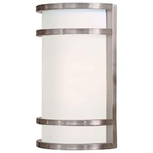Bay View 2-Light Brushed Stainless Steel Outdoor Wall Lantern Sconce