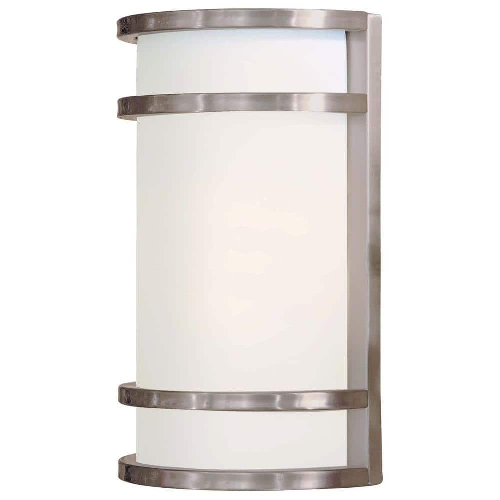 Bay View 2-Light Brushed Stainless Steel Outdoor Wall Lantern Sconce price history on PriceWatchPro