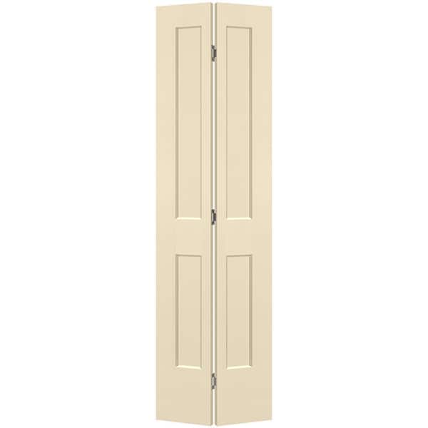 Masonite 24 in. x 80 in. 2-Panel Logan Hollow Core Golden Haystack Molded Composite Bi-Fold Door