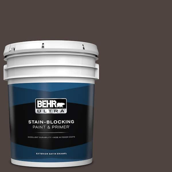 BEHR ULTRA 5 gal. #790B-7 Bitter Chocolate Satin Enamel Exterior Paint & Primer