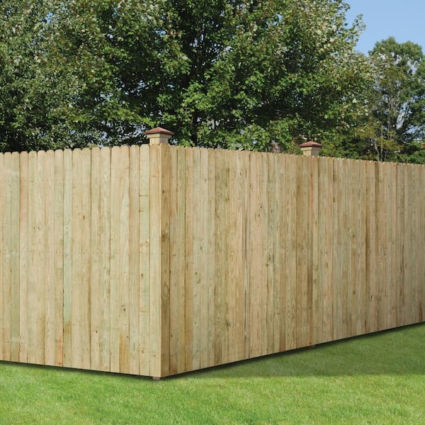 6 ft. x 8 ft. Pressure-Treated Pine Dog-Ear Stockade Fence Panel