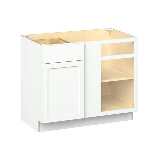 Emerson Pure White Base Blind Corner Ready to Assemble Kitchen Cabinet (42 in. W x 34.5 in. H x 24 in. D)
