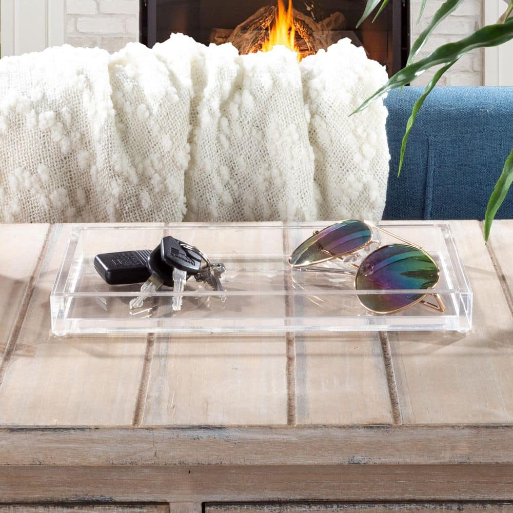 Lavish Home Minimalist Clear Acrylic Catch-All Decorative Tray