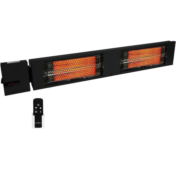 King Electric RK Radiant Heater 43 in. Black, Double Carbon Lamp 240-Volt 3000-Watt w/ RF Remote