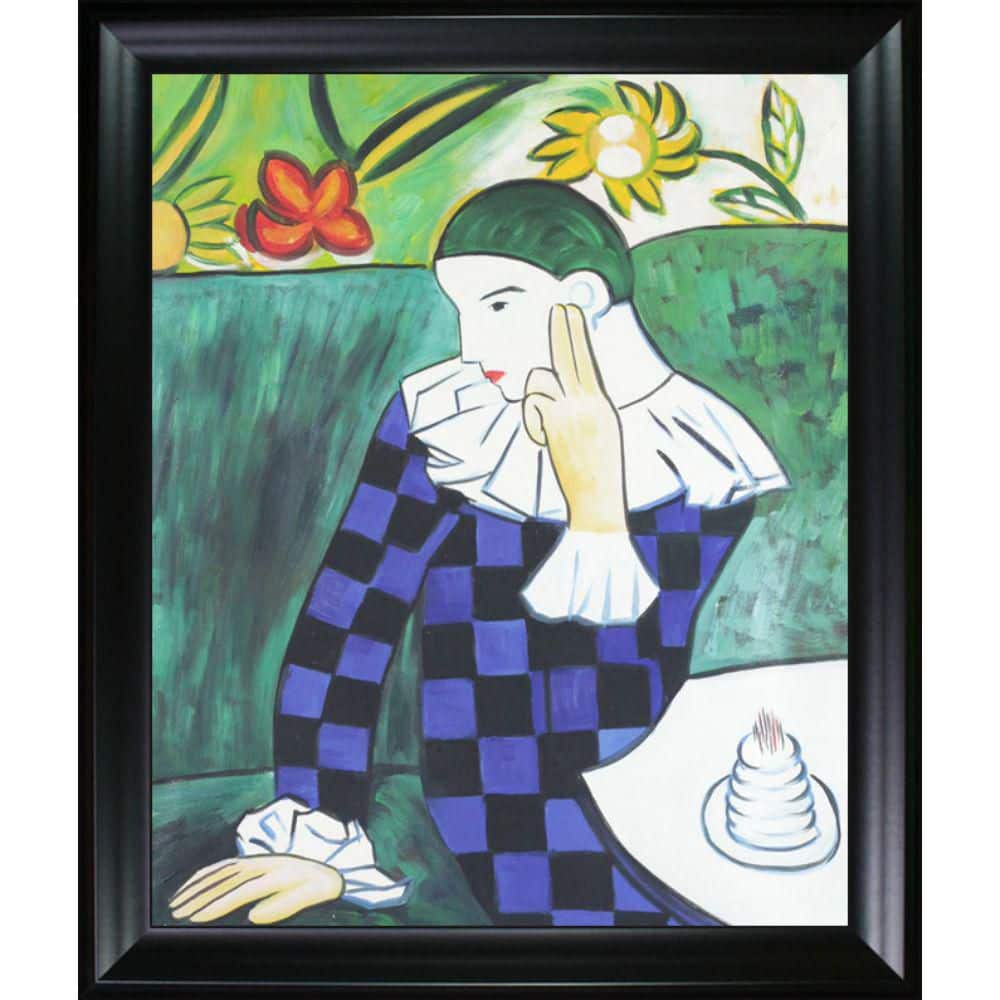 LA PASTICHE Harlequin Leaning on his Elbow by Pablo Picasso Black Matte ...