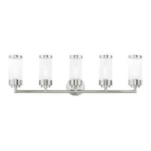 Cavanaugh 35.75 in. 5-Light Polished Chrome Vanity Light with Clear Glass