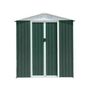 6 ft. W x 4 ft. D Green Metal Outdoor Storage Shed with Sliding Doors (24 sq. ft.)