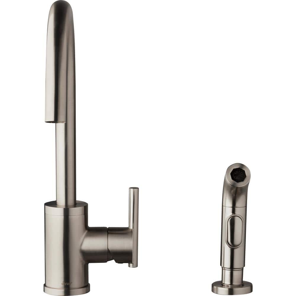 Stainless Steel Single Handle Kitchen Faucet with Side Spray