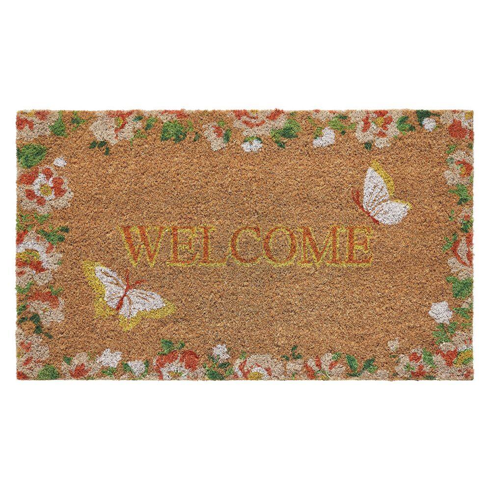 Chedwell Butterfly Marigold Yellow 17.5 in. x 30 in. Coir Non-Slip Outdoor Door Mat price history on PriceWatchPro