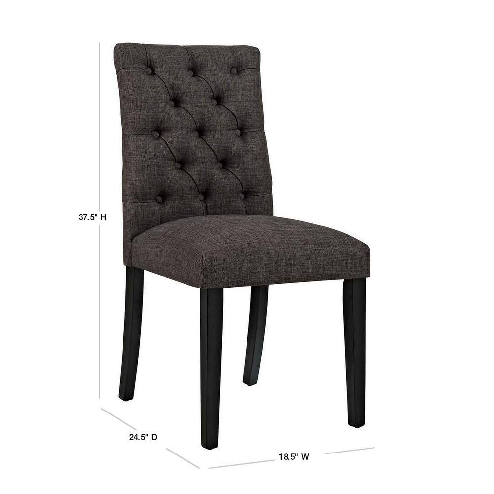 Brown Upholstered High Back Parsons Side Chair