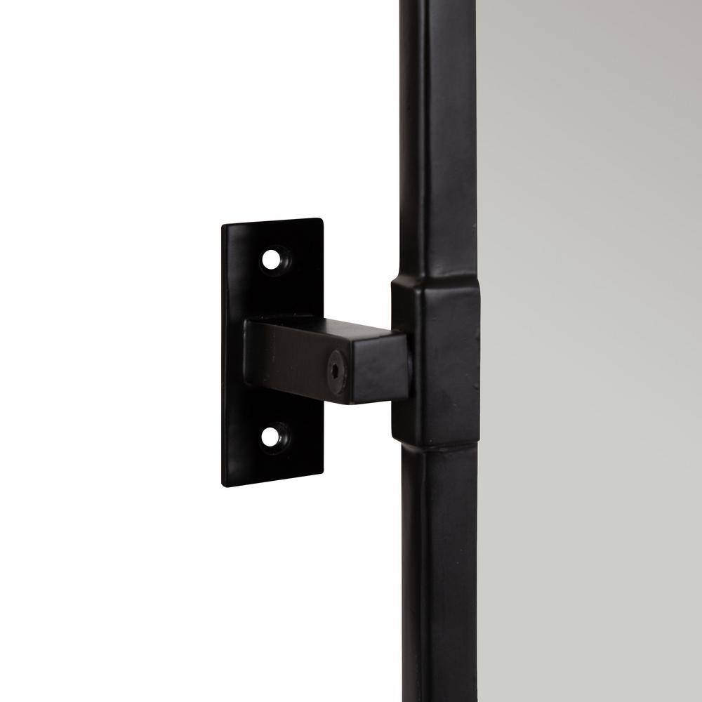 Elijah 33.5'' Black Iron Rectangular Pivot Wall Mirror