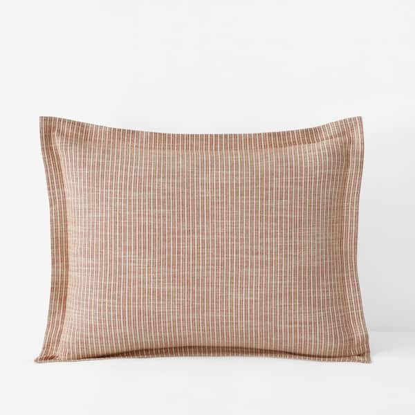 The Company Store Company Cotton Textured Stripe Duvet Clay Cotton Standard Sham