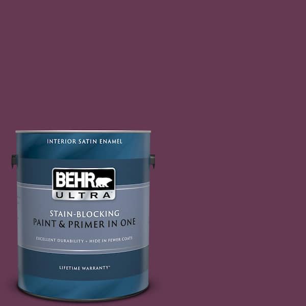 BEHR ULTRA 1 gal. #UL100-21 Mixed Berry Jam Satin Enamel Interior Paint and Primer in One