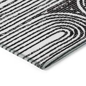 Chantille ACN540 Black 1 ft. 8 in. x 2 ft. 6 in. Machine Washable Indoor/Outdoor Geometric Area Rug