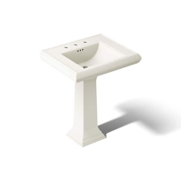 KOHLER Memoirs 27.3 in. x 22.13 in. Pedestal Bathroom Sink in Biscuit Ceramic