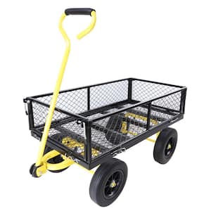 3.5 cu.ft. 37 in. Metal Tools cart Wagon Cart Garden Cart with Solid wheels