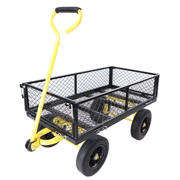 3.5 cu.ft. 37 in. Metal Tools cart Wagon Cart Garden Cart with Solid wheels