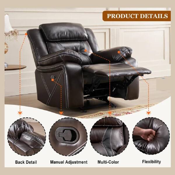 Dazone 38 6 Wide Manual Rocking, American Furniture Leather Recliners