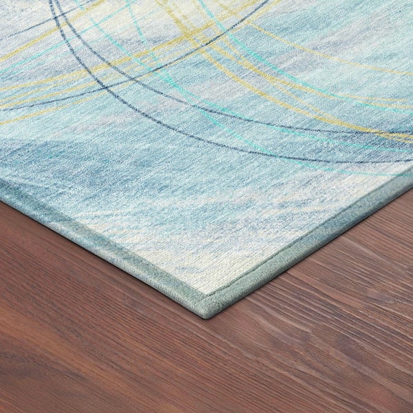 Chantille Machine Washable Indoor/Outdoor Abstract ACN2396 Sky 8 ft. x 10 ft. Area Rug