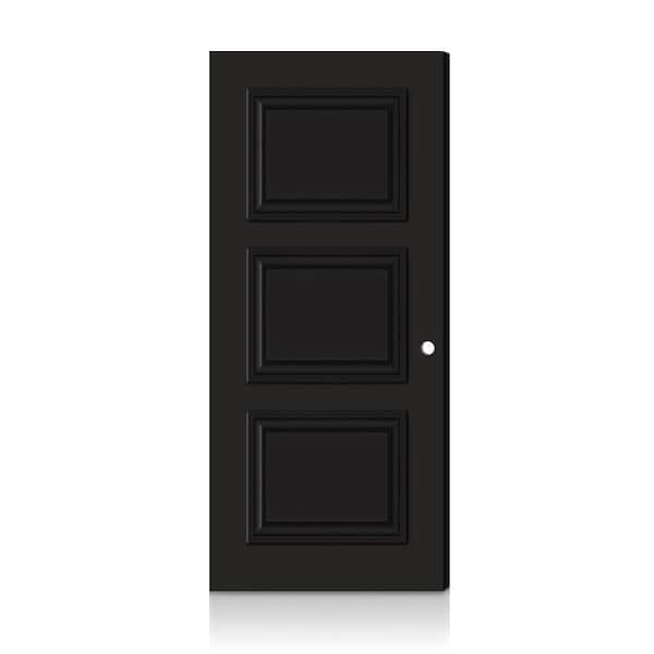 Fire-Rated Palazzo 3 Panel 32 in. x 80 in. Left-Hand/Inswing Charcoal Black Composite Interior Commercial Door Slab