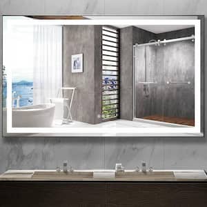 60 in. W x 36 in. H Large Rectangular Metal Framed Dimmable AntiFog Wall Mount LED Light Bathroom Vanity Mirror in Black