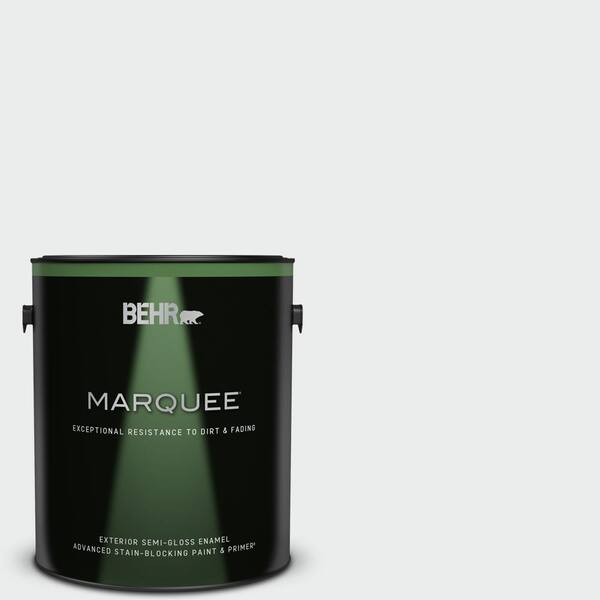 BEHR MARQUEE 1 gal. #BWC-12 Vibrant White Semi-Gloss Enamel Exterior Paint & Primer