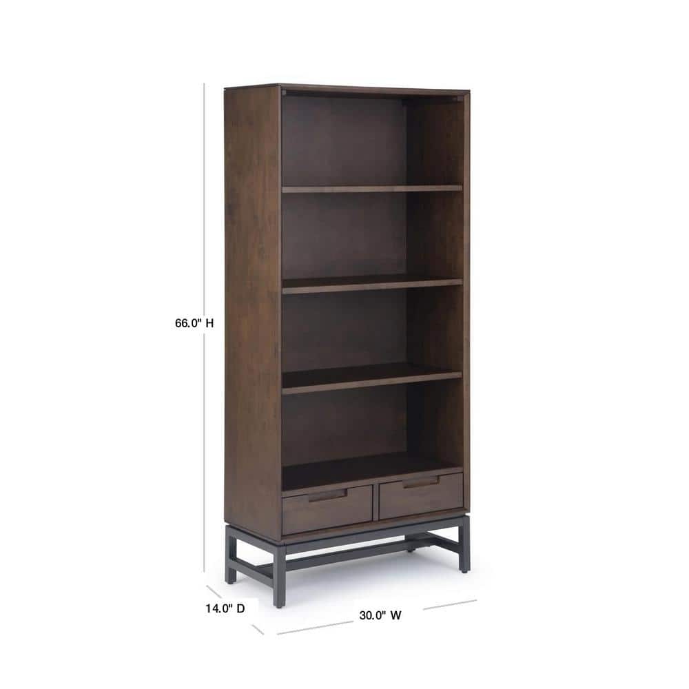 Banting Mid-Century Modern Walnut Brown Bookcase with Adjustable Shelves