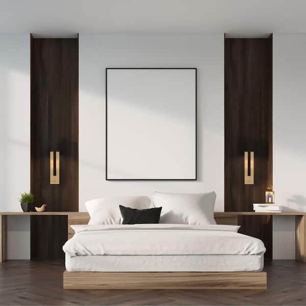 Chicago PM 4.25 in. 1-Light Old Satin Brass Modern Wall Sconce with Open Cage Design