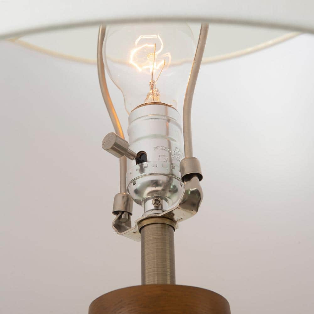 Moraga 24" Bone Porcelain and Walnut Table Lamp
