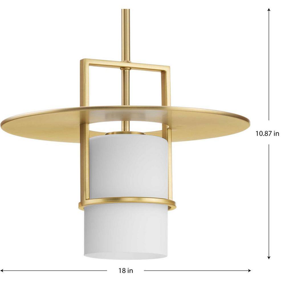 Mystic Brushed Bronze Pendant Light with Etched Glass Shade