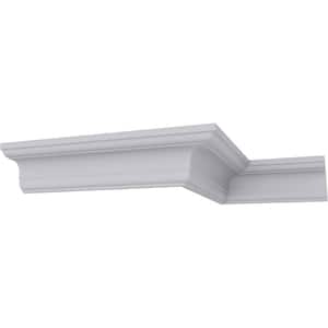 SAMPLE - 2-1/4 in. x 12 in. x 2-1/4 in. Polyurethane Jefferson Traditional Smooth Crown Moulding